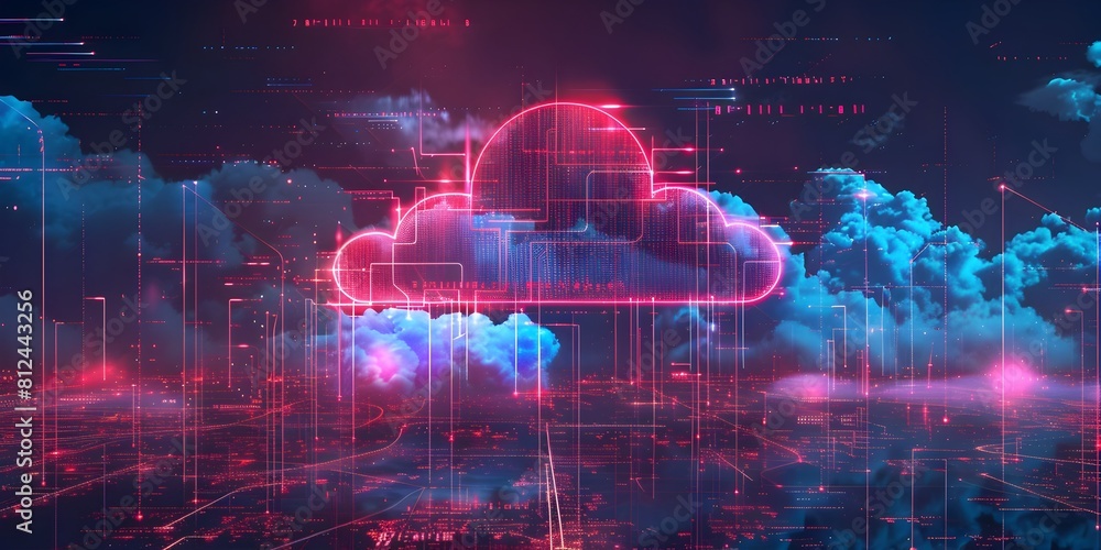 Poster cloud computing visualizing real time data streams in the digital age