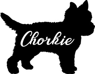  Chorkie Dog silhouette dog breeds logo dog monogram vector