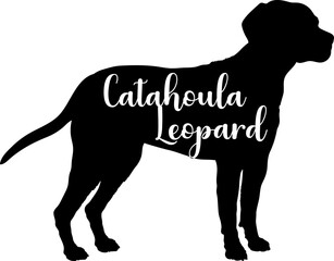 Catahoula Leopard Dog silhouette dog breeds logo dog monogram vector