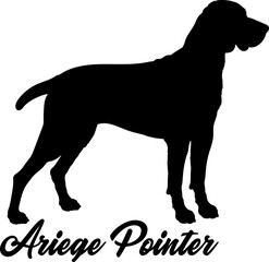 Ariege Pointer Dog silhouette dog breeds logo dog monogram vector