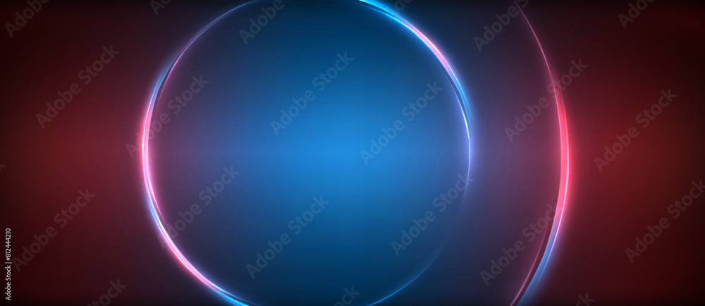 Poster an electric blue and red glowing circle set against a dark background creates a mesmerizing atmosphe