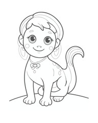 Animal coloring  book  page  for kids