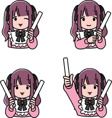 ペンライトを持つ地雷系女の子