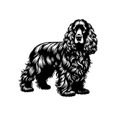 Cocker Spaniel Vector Silhouette- Minimalist Cocker Spaniel Vector- Illustration of Cocker Spaniel.