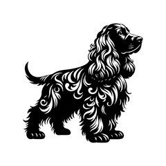 Cocker Spaniel Vector Silhouette- Minimalist Cocker Spaniel Vector- Illustration of Cocker Spaniel.