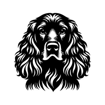 Cocker Spaniel Vector Silhouette- Minimalist Cocker Spaniel Vector- Illustration of Cocker Spaniel.