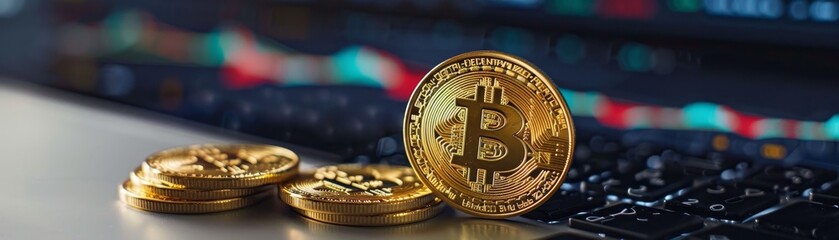  Computer software displays digital currency exchange stock charts for financial analysis