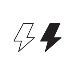Lightning bolt line icon, Flash light symbol, logo illustration on white background..eps