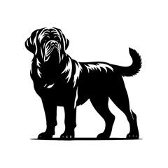 Minimalist English Mastiff Vector- Silhouette of English Mastiff- Illustration Of English Mastiff.