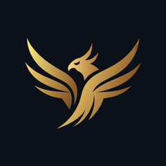 black Golden Aura Unique roring flying eagle face, front view, club Logo Vector Radiating Luxury and Refinement