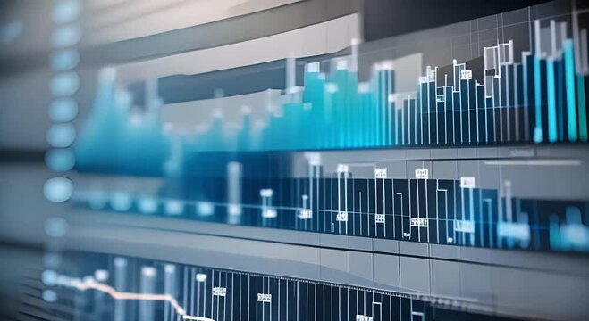 Digital bar chart with growing business concept 4K Resolution