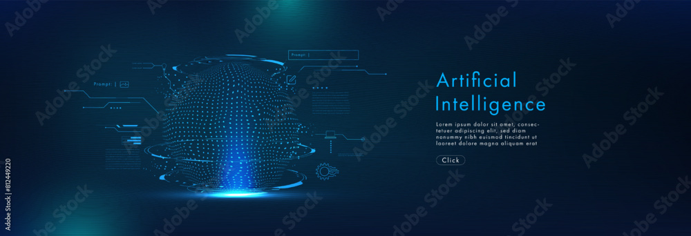 Aufkleber hi-tech digital technology futuristic circuit digital. abstract futuristic design. ai, artificial in