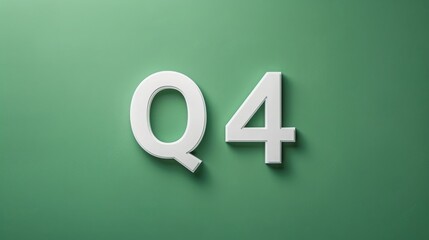 Q4 fourth quarter business finance company report banner and concept, green background, copy and text space, 16:9