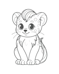 Animal coloring  book  page  for kids