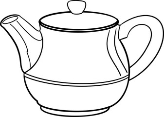 graphic illustration of a teapot on a white background