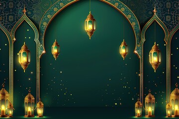 Obraz premium Pattern background for greeting the arrival of Ramadan day