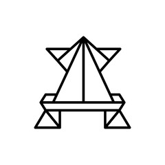 Origami frog outline icons, minimalist vector illustration ,simple transparent graphic element .Isolated on white background