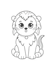 Animal coloring  book  page  for kids