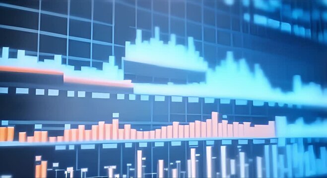 Digital bar chart with growing business concept 4K Resolution