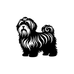 HAVANESE Dog Vector Silhouette- HAVANESE  Dog Illustration- Minimalist HAVANESE Dog  Vector Silhouette