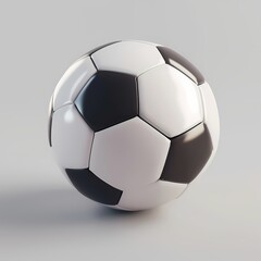 cute Soccer Ball icon, 3D render, white background, generative AI