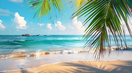 Beautiful beach and sea landscape background