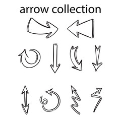 Set of arrows to mark in hand drawn style