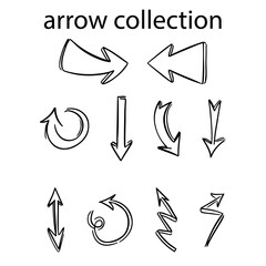 Set of arrows to mark in hand drawn style