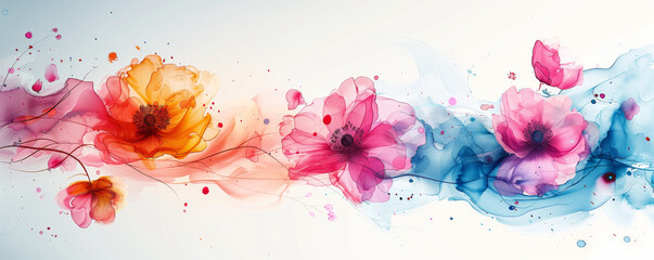 Fototapeta na wymiar Colorful abstract flower art