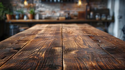 Distressed Wooden Farmhouse Table for Rustic Home Goods and Product Display
