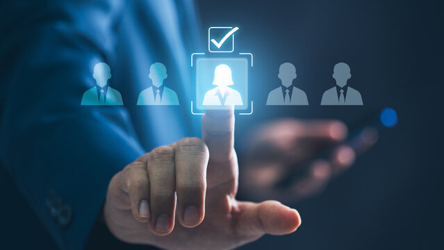 Human resource management, Human Resources HR choosing qualities best people to join the team for management recruitment employment headhunting. - Powered by Adobe