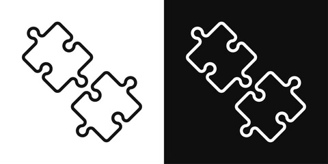 Interlocking Pieces Icon Set. Puzzle Game Symbol. Assembly Challenge Emblem. Combination Puzzle Icon.