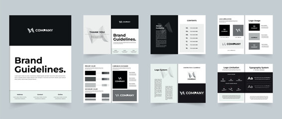 Brand Guidelines identity brochure design or Brand guidelines presentation template