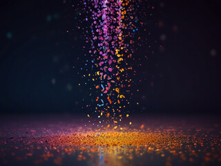 vivid water effect, wet effects, confetti, and space a luminous background bursting with colorful brilliance ai generative - obrazy, fototapety, plakaty