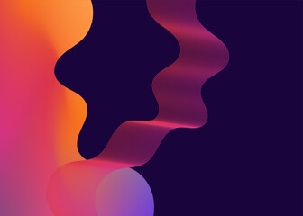 Fluid gradient mesh with wave line