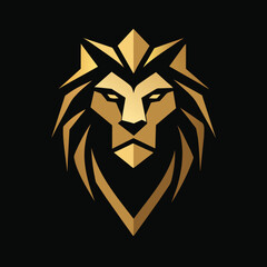 black Golden Aura Unique golden roaring Lion face, front view, Logo Vector Radiating Luxury and Refinement", premium style logo, elegant vector logo, consistency in each shape, perfect logo.