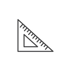 Triangle Scale Icon Set. Architect's Measuring Triangle Symbol. Geometry Tool for Drawing. Triangular Ruler Icon.