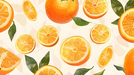 seamless background with oranges