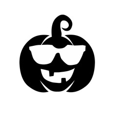 set of black Halloween pumpkin icons vector