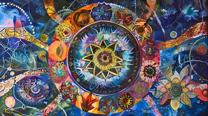 Fototapeta premium Mystic Mandala: Cosmic Kaleidoscope Art Print