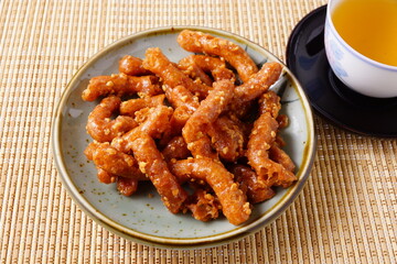 日本茶　かりんとう