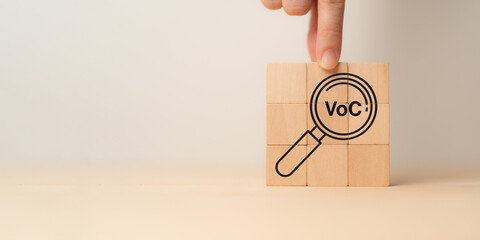 Voice of the customer (VoC), marketing concept. Customer's feedback experiences and expectations....