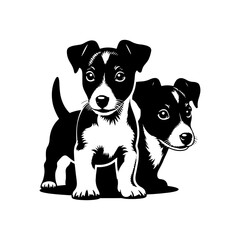 Jack Russell Terrier Silhouette - Capturing the Energy and Spirit of this Playful and Agile Breed- Minimalist Jack Russell Terrier vector- Jack Russell Terrier Illustration.