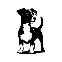 Jack Russell Terrier Silhouette - Capturing the Energy and Spirit of this Playful and Agile Breed- Minimalist Jack Russell Terrier vector- Jack Russell Terrier Illustration.