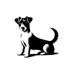 Jack Russell Terrier Silhouette - Capturing the Energy and Spirit of this Playful and Agile Breed- Minimalist Jack Russell Terrier vector- Jack Russell Terrier Illustration.