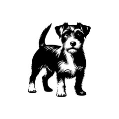 Jack Russell Terrier Silhouette - Capturing the Energy and Spirit of this Playful and Agile Breed- Minimalist Jack Russell Terrier vector- Jack Russell Terrier Illustration.