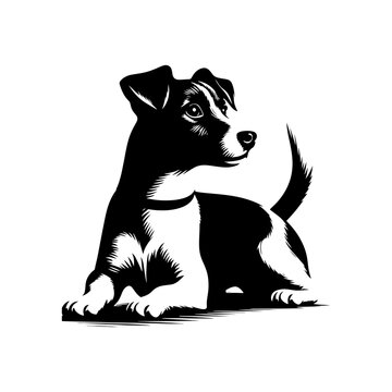 recommend clip art: Jack Russell Terrier Silhouette - Capturing the Energy and Spirit of this Playful and Agile Breed- Minimalist Jack Russell Terrier vector- Jack Russell Terrier Illustration.