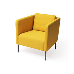 Elegant yellow armchair isolated on white background