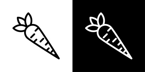 Root Vegetable Icon Set. Carrot and Nutrition Vector Symbol.