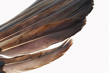 Background Isolate griffin feather, Griffon vulture feather, fantasy realistic concept.